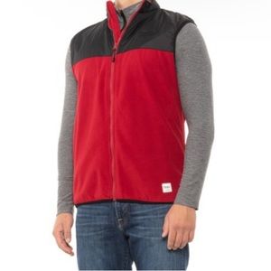 Eddie Bauer Men’s Workwear Fleece Vest Foreman Fit Size Large Red and Black